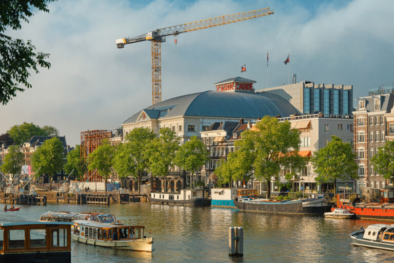 Liebherr Fibre crane masters lifting operations against stunning backdrop in the heart of Amsterdam